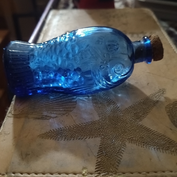 3" Vintage Dr. Fisch's Bitters Blue Bottle Mini - Picture 4 of 4